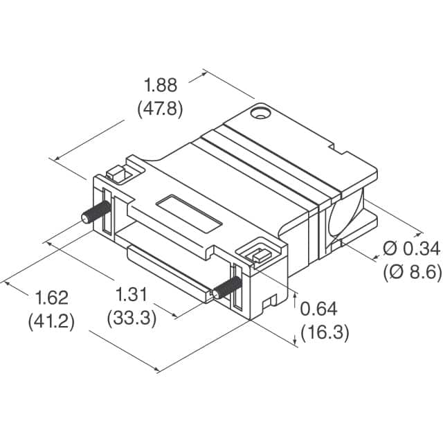 165X13429XE Conec  Capots de connecteurs D-Sub en forme de D